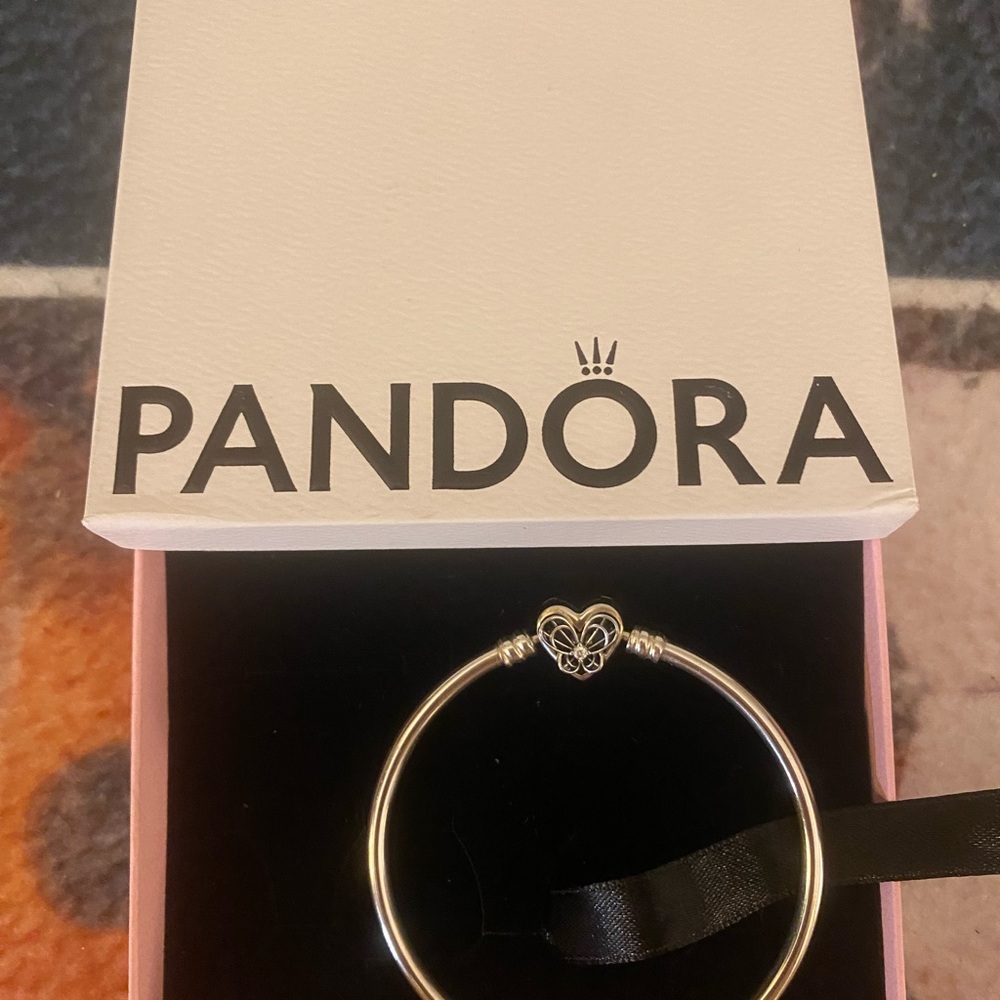 Pandora Silver Bracelet with Heart Charm